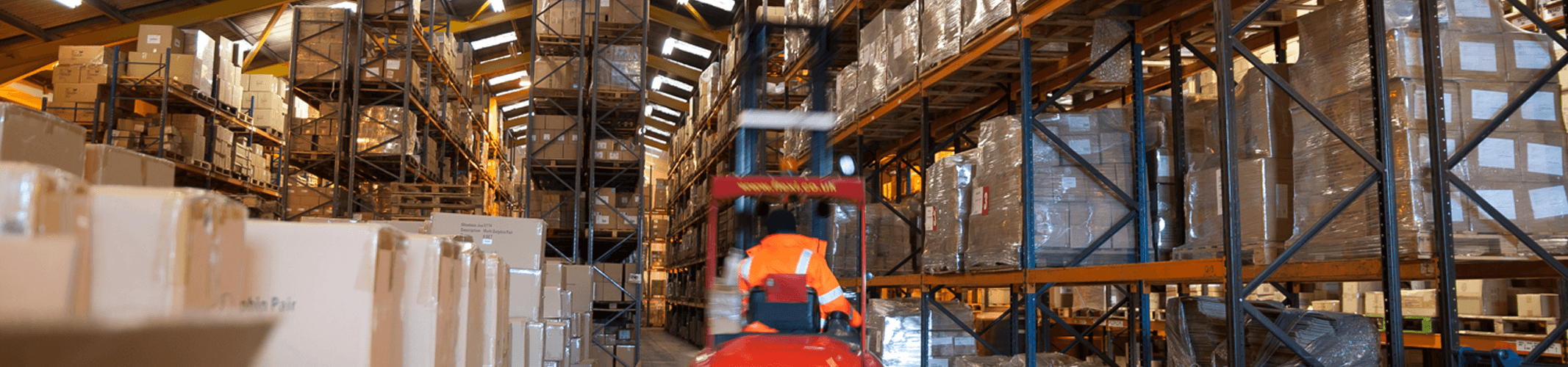 trade counter distribution warehouse aisle